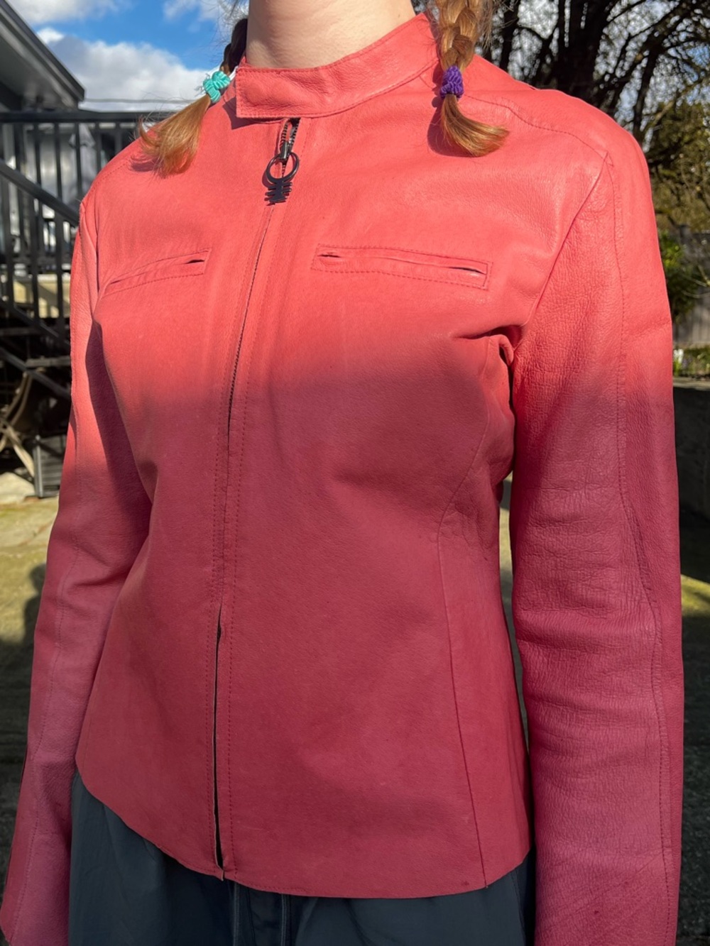 Vintage Diesel Pink Leather Jacket